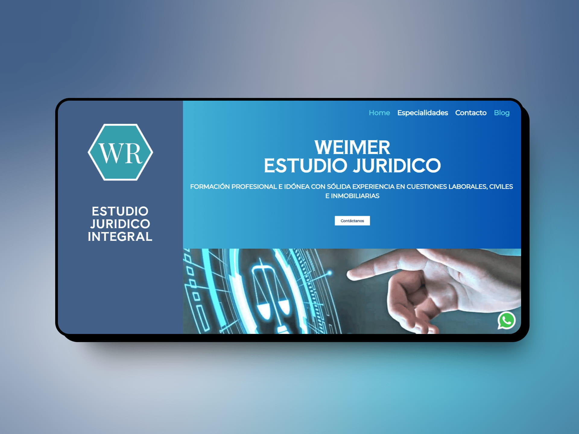 Screenshot Estudio Jurídico WR